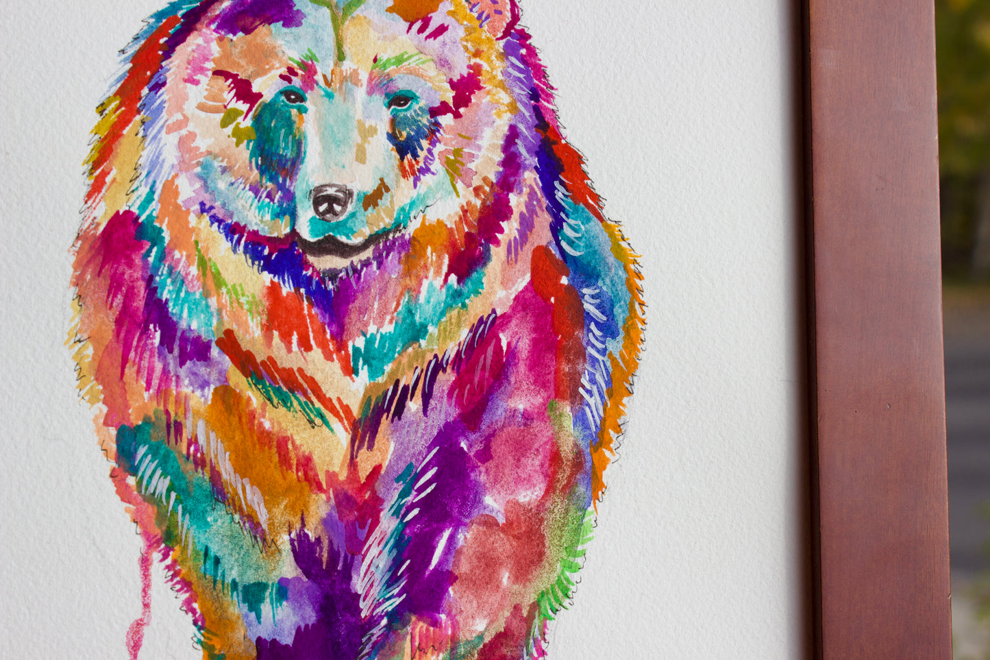 “Winter Is Coming – Colorful Grizzly Bear Watercolor”