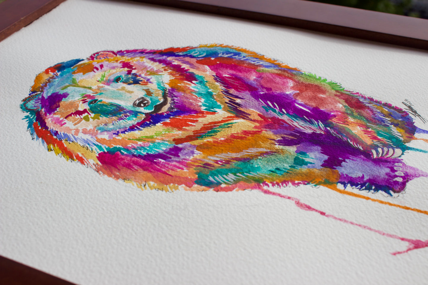 “Winter Is Coming – Colorful Grizzly Bear Watercolor”