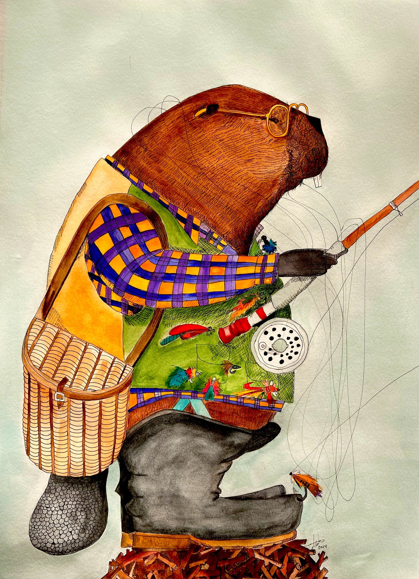 “Bernard The Beaver” Poster Print