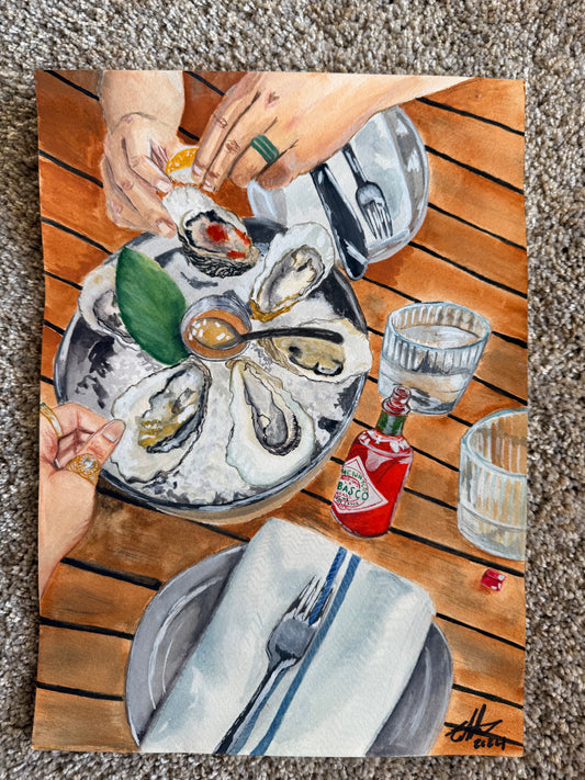 “On The Half Shell” (Original Watercolor Painting)