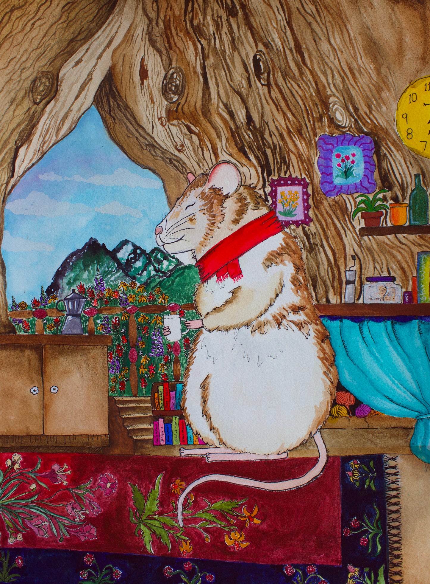 "Morning Coffee" Watercolor Original Painting