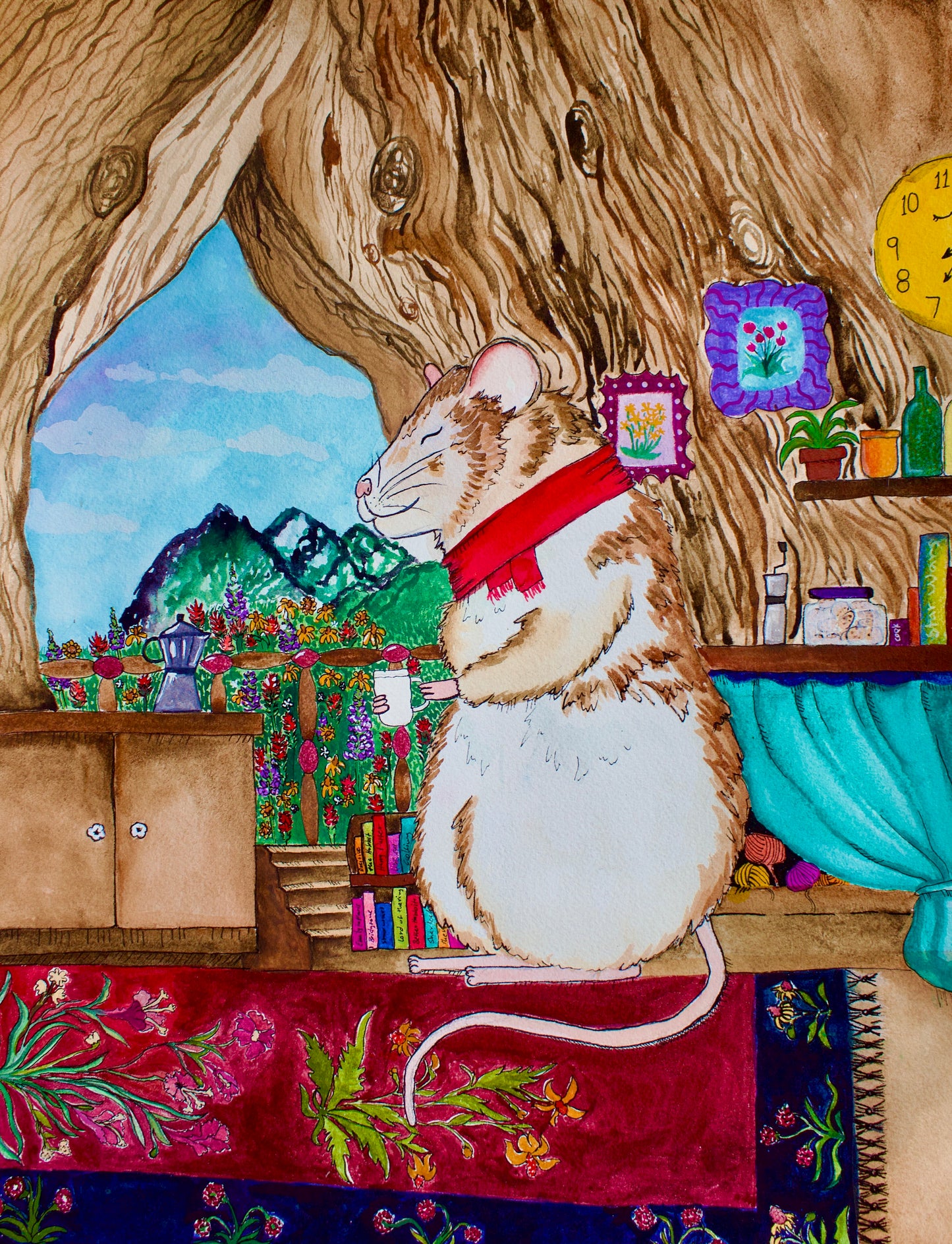 "Morning Coffee" Watercolor Original Painting